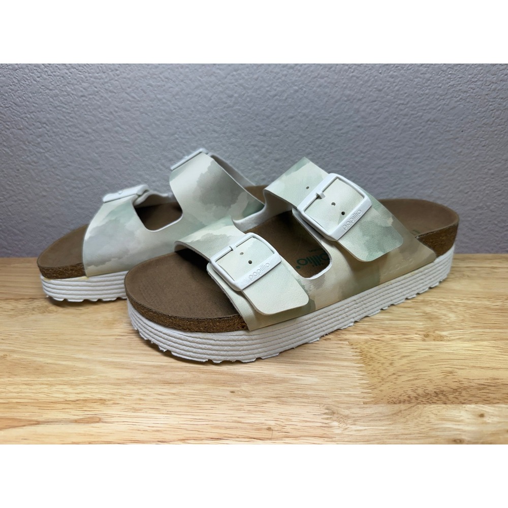 Papillio Birkenstock Arizona Platform Vegan Camo Sandals 39 US 8-8.5 NWT